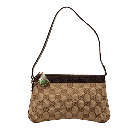 Gucci Handbags - Pre-Loved Gucci GG Canvas Bumble Bee Charm Pochette
